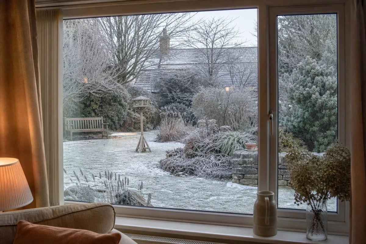 Warm Gateshead living room on a frosty winter day after a heat pump replacement